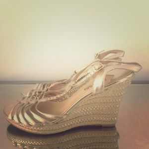 Chic Michael Kors Gold Wedges 8.5